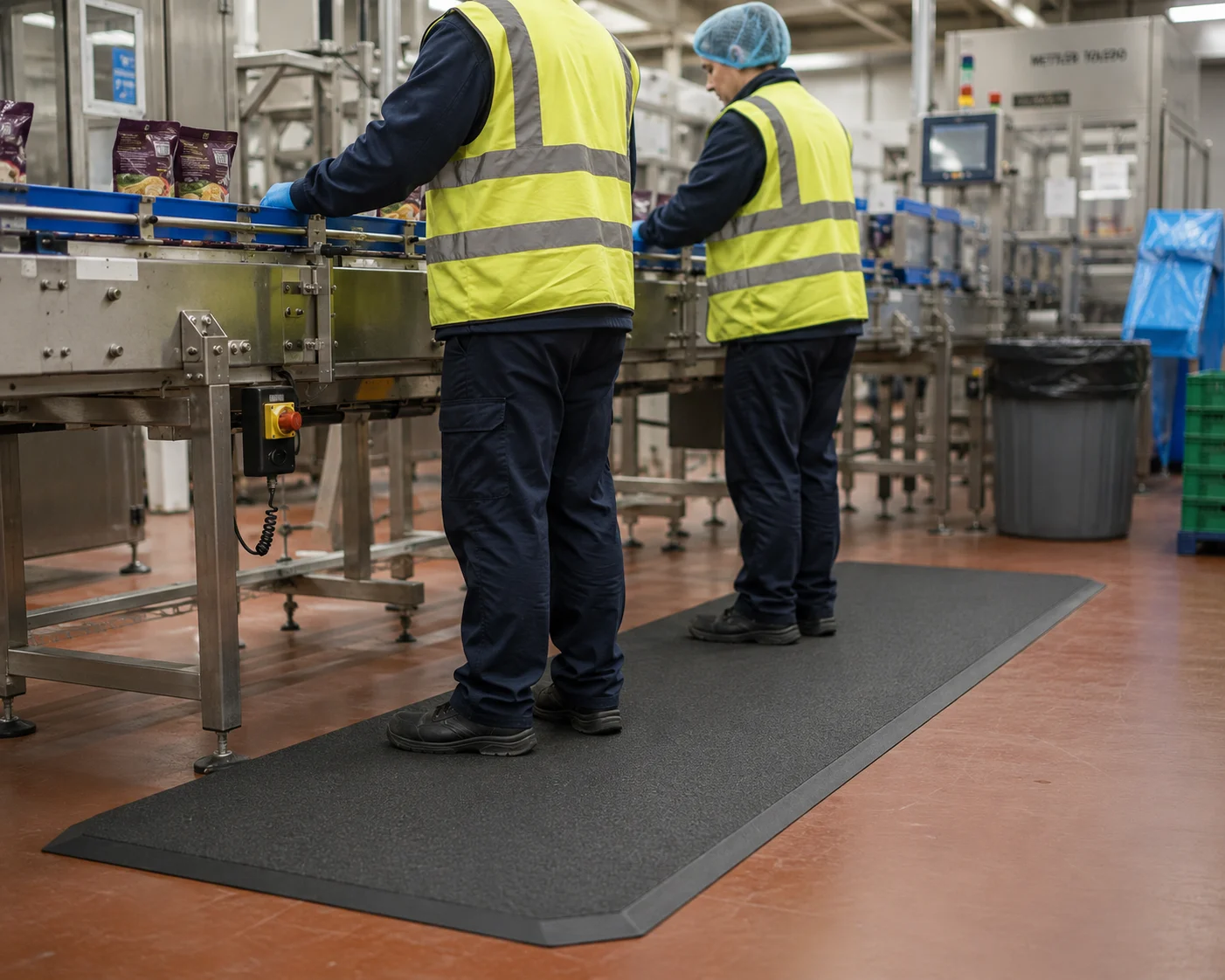 Industrial matting rolls ready for cutting