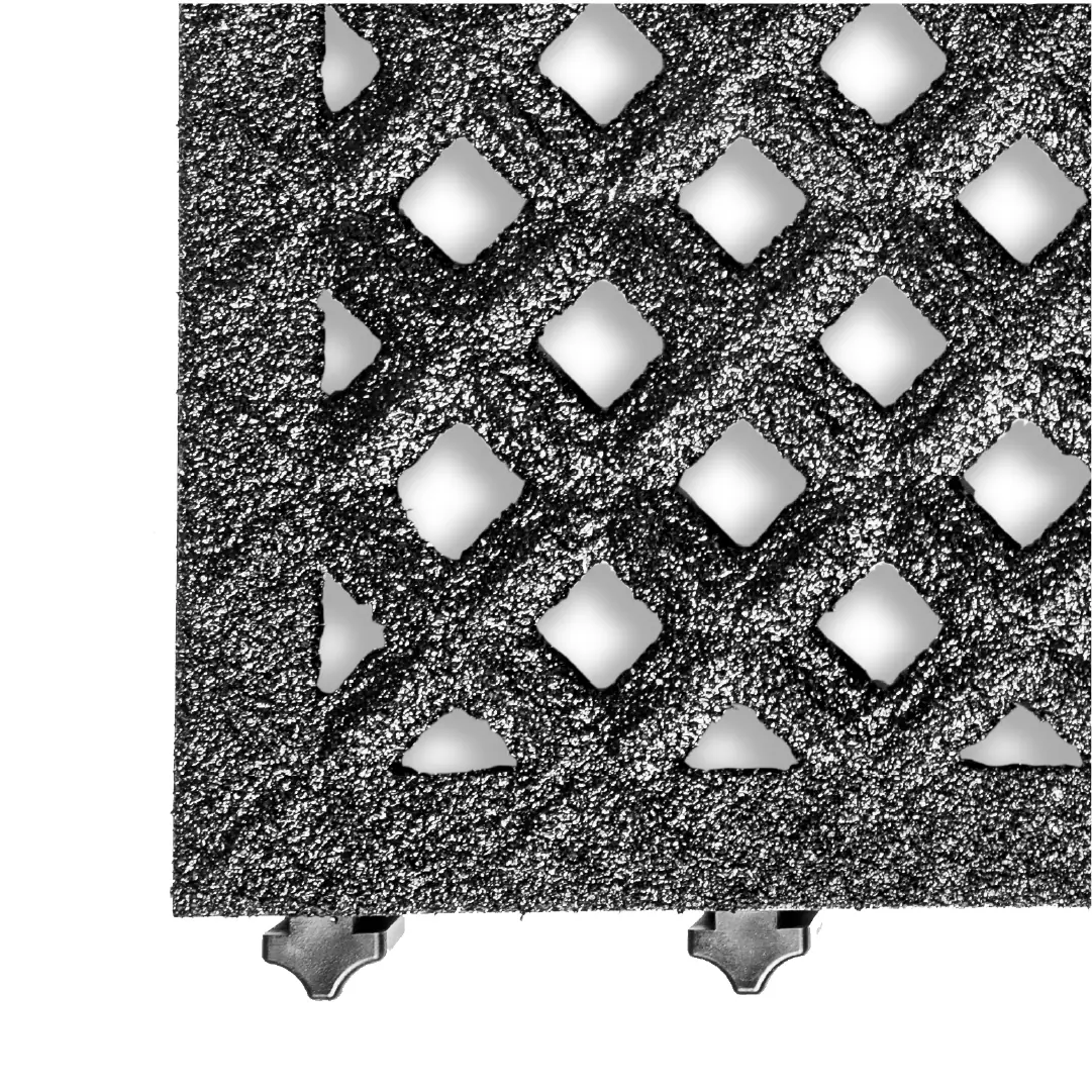 M5 anti-slip drainage module detailing the open grid surface.